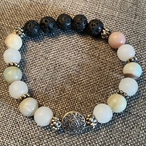 Love, Healing & Grace Lava & Mixed Gemstone Stretch Bracelet